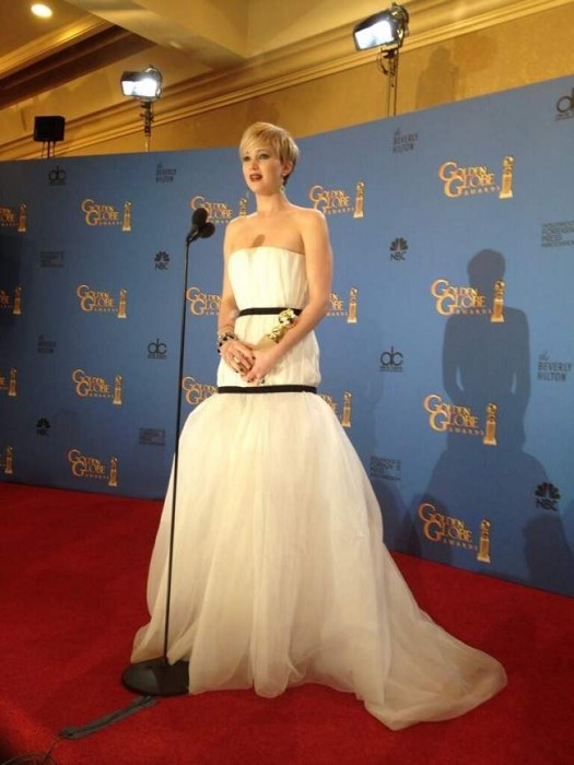 Jennifer Lawrence premiata ai Golden Globes 2014 © HFPA